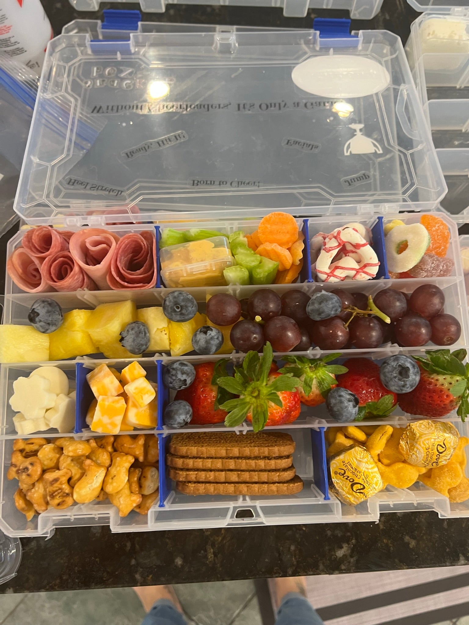 Tackle Box charcuterie board, cheese & meat, boat snacks